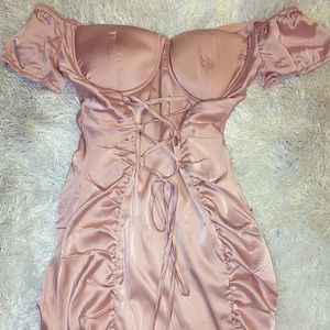 Pink corset mini dress